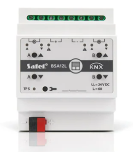 KNX-BSA12L Aktor żaluzjowy, 2 wyjścia sterujące, 24 V DC SATEL