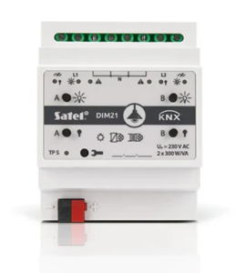 KNX-DIM21 Uniwersalny aktor ściemniający, 2 kanały 300W SATEL